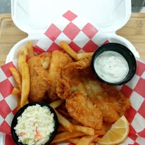 Fish and chips from Bulldog Eats Friday Fish Fry Fort Walton Beach
