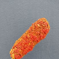 Spicy red Korean corn dog from Bulldog Eats
