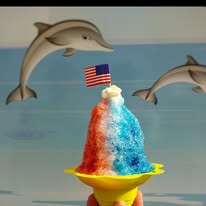 Patriotic American flag shaved ice from Bulldog Eats Fort Walton Beach