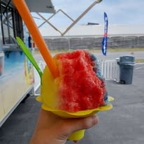 Rainbow shaved ice from Bulldog Eats food truck Fort Walton Beach